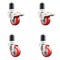 Service Caster 3 Inch 316SS Red Poly Swivel 1-7/8 Inch Expanding Stem Caster Lock Brake, 2PK SS316TTLEX20S314-PPUB-RED-2-S-2-178 - alternate 1